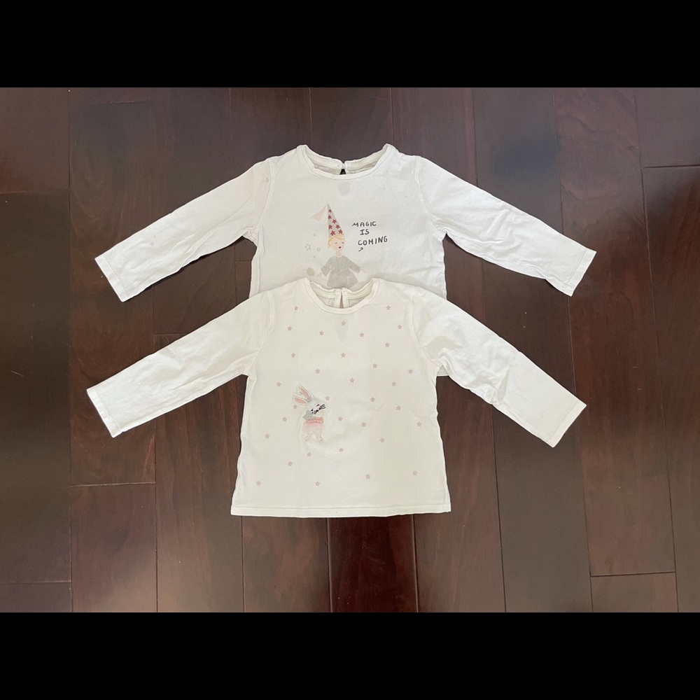 Mango long sleeve tees, size 2-3T